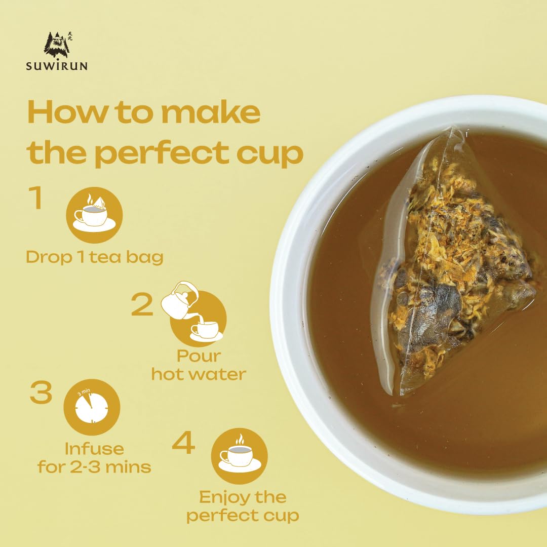 Suwirun iced chrysanthemum tea in a glass, refreshing herbal infusion.