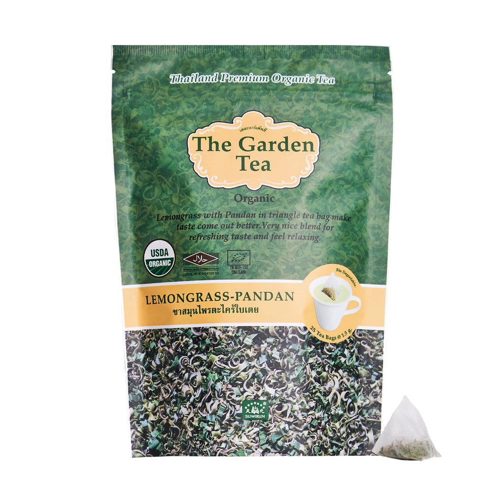 Suwirun lemongrass pandan tea bags release fresh aroma for a calming break