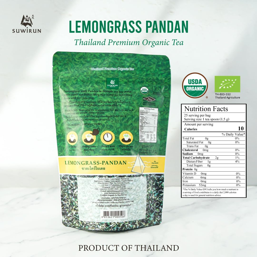 Suwirun organic lemongrass pandan blends bring Thai wellness