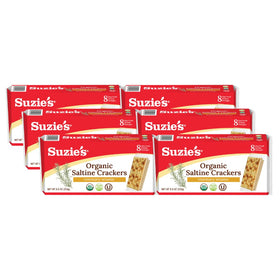 Suzie’s Organic Saltines Rosemary Sesame pack front showing a wholesome baked snack.
