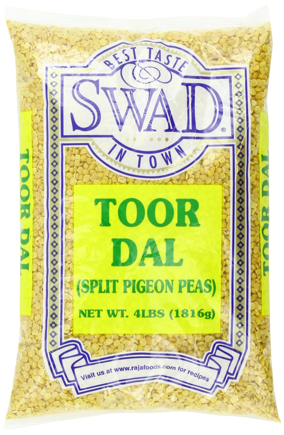 Swad Toor Dal Kori 4lb bag closeup; ideal for dal and curries.