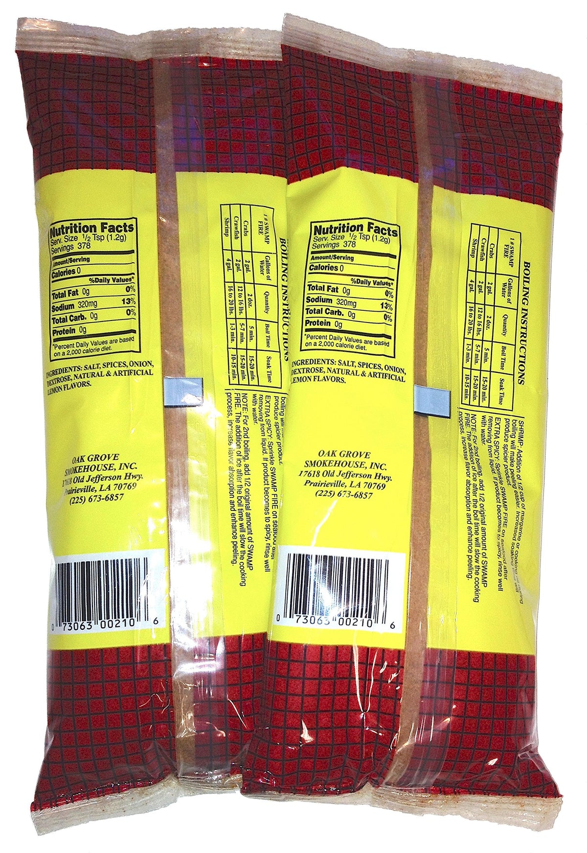 Swamp Fire seasoning bag ready to sprinkle into seafood boils.