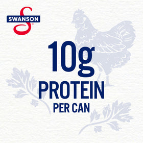 Swanson Canned Chicken a la King creamy sauce and vegetables visible