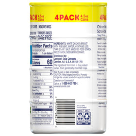 Swanson White Premium Chunk Chicken in Water label shows gluten-free and no antibiotics.