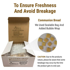 Swanson Communion Bread bite-size pieces ideal for easy distribution.