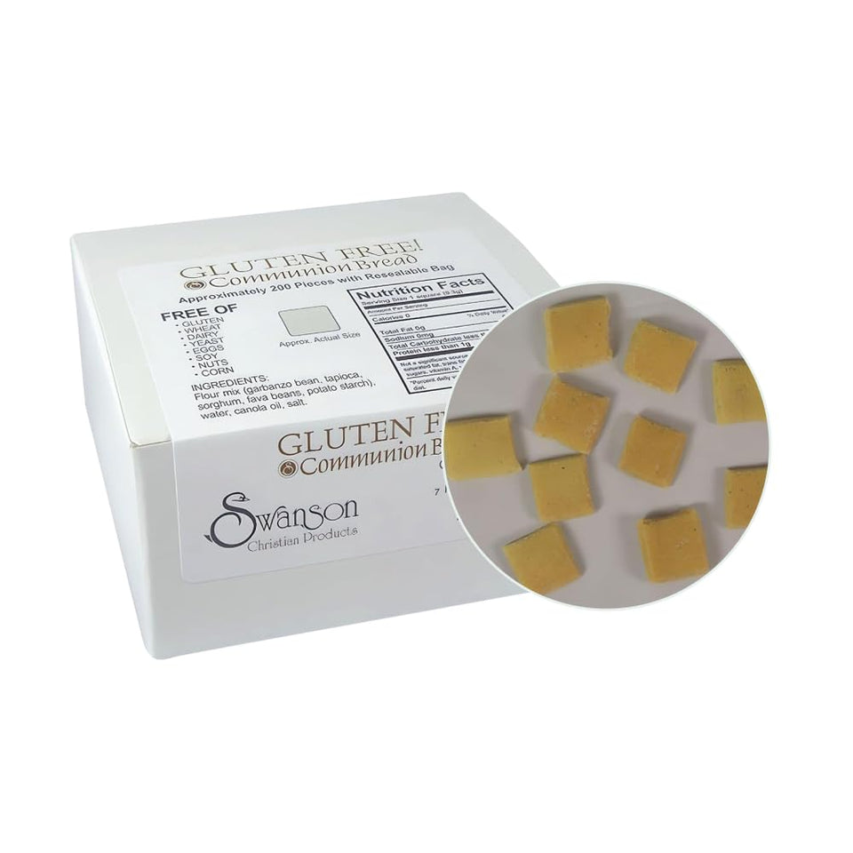 Swanson Communion Bread gluten-free box ready for church services.