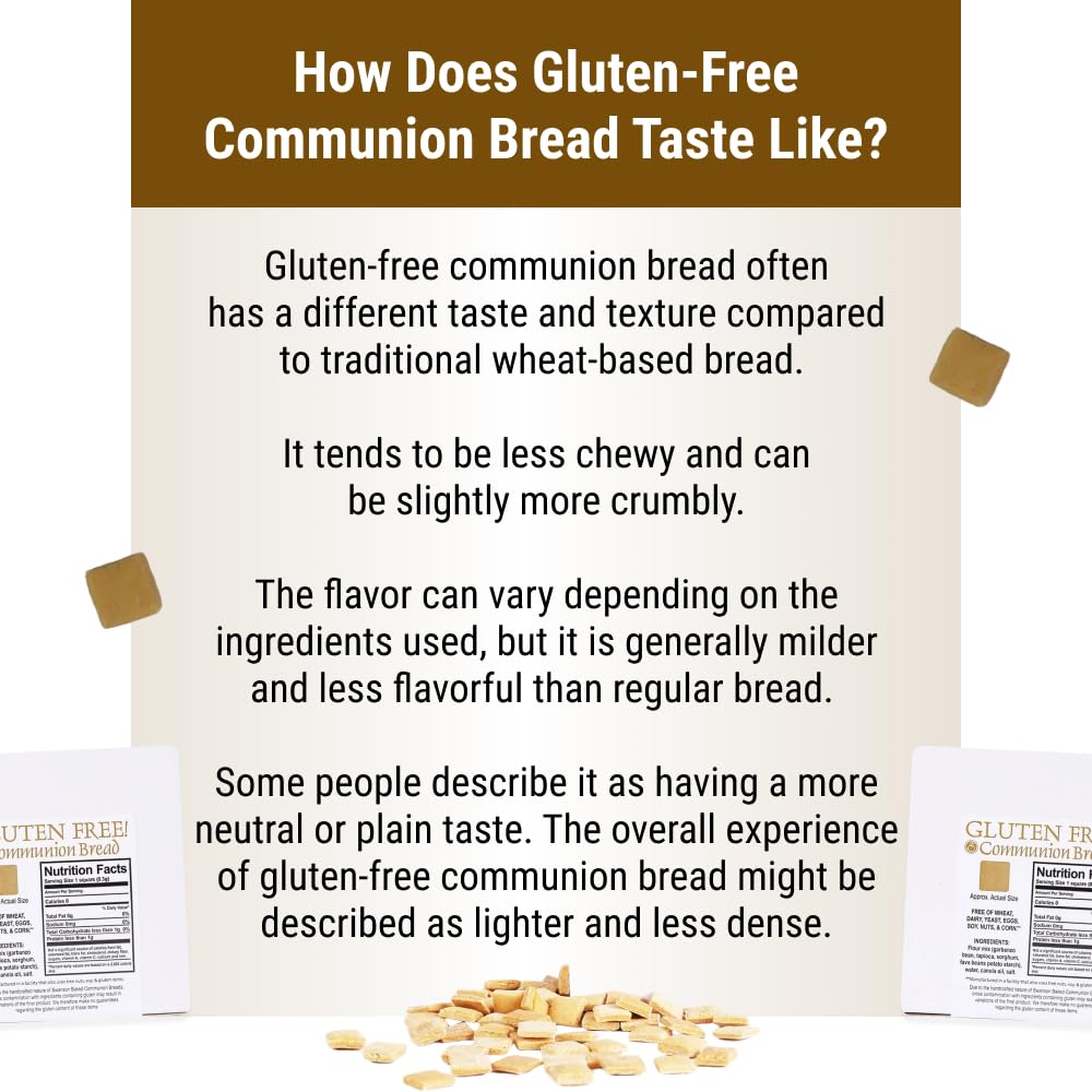 Swanson Communion Bread ingredients label highlights gluten-free formulation.