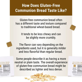 Swanson Communion Bread ingredients label highlights gluten-free formulation.