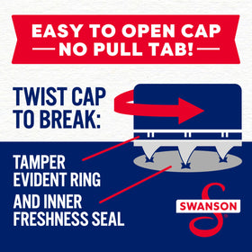 Swanson S broth cup provides a 35-calorie snack option.