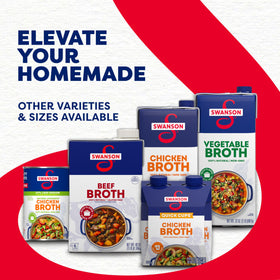 Swanson S bone broth heats quickly in the microwave.