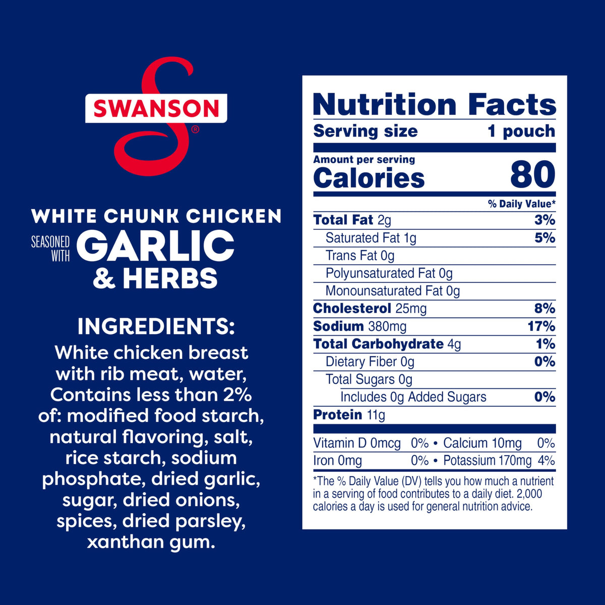 Backpack scene with Swanson S chicken pouch for on-the-go meals.