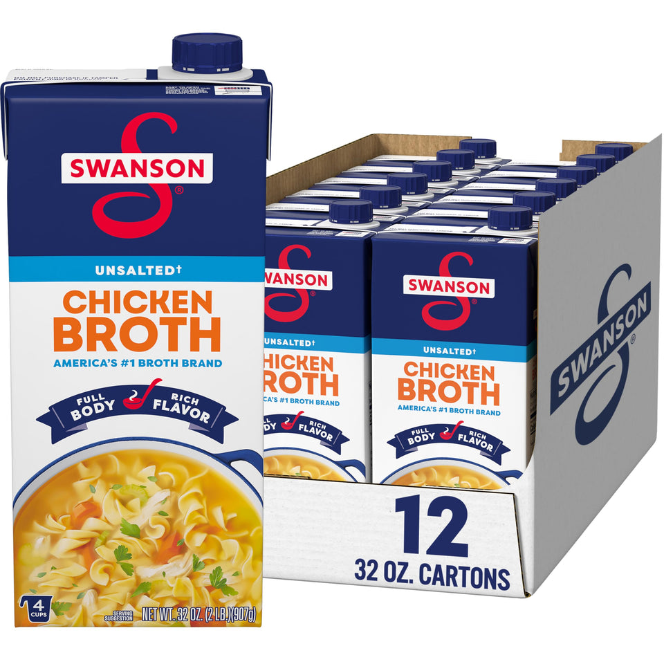 SWANSON S unsalted chicken broth carton 32 oz ready-to-use base