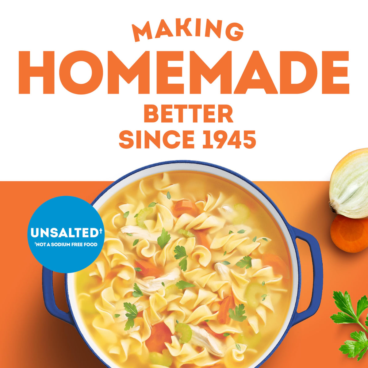 SWANSON S unsalted broth highlighting gluten-free and fat-free attributes