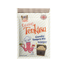 Swashbuckle Snacks Calamari Tenkasu Bits front view showing crisp texture for snacking
