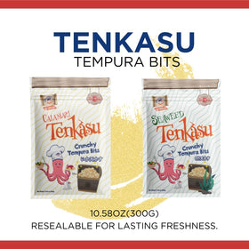 Japanese-made Swashbuckle Calamari Tenkasu Bits heritage packaging