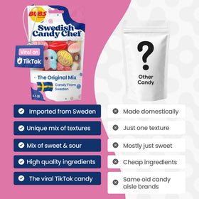 Swedish Candy Chef Bubs foam candy close-up, perfect for playful snacking.