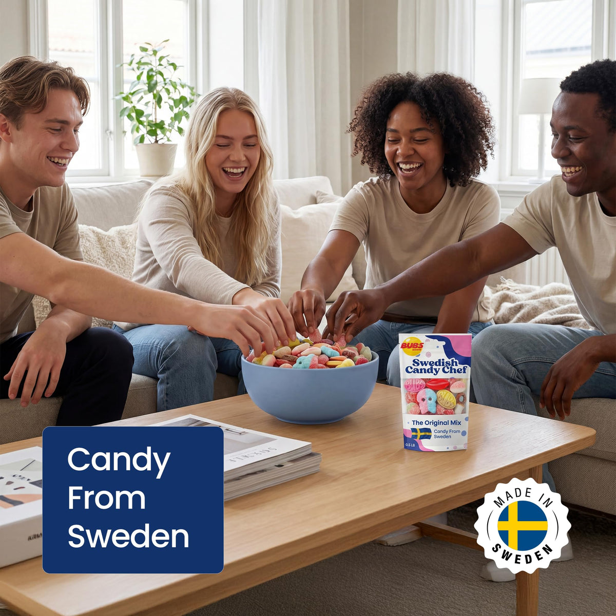Swedish Candy Chef Bubs half-pound portion, convenient snack size.