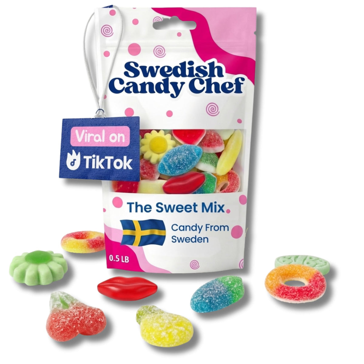 Swedish Candy Chef sweet mix bag showcases colorful assortment perfect for sharing.