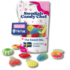 Swedish Candy Chef sweet mix bag showcases colorful assortment perfect for sharing.