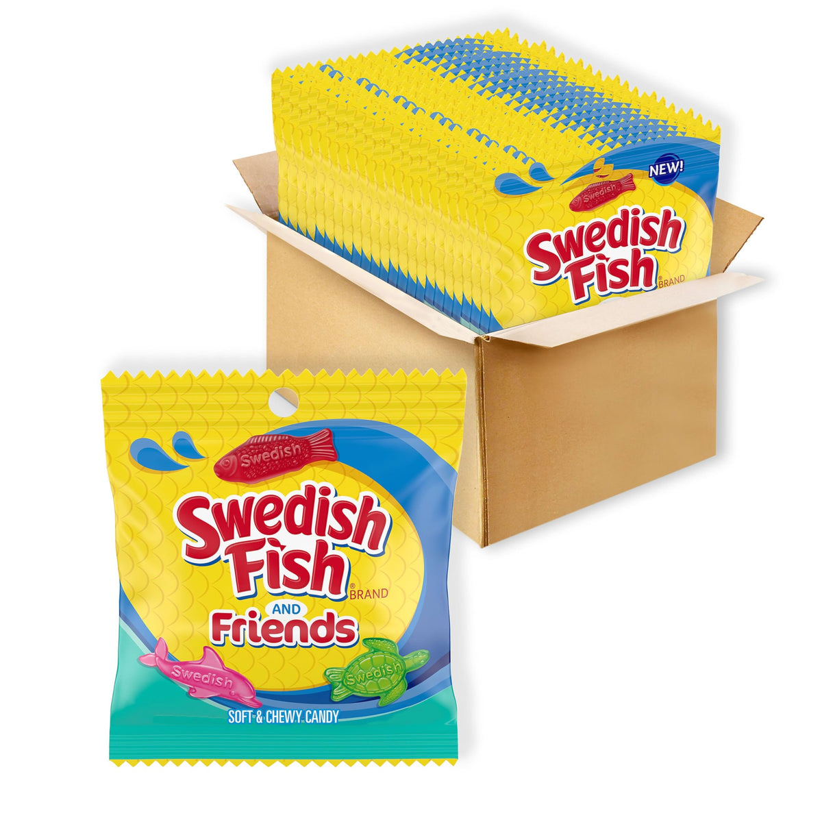 Swedish Fish and Friends soft candy pack ready for sharing at events and gatherings.