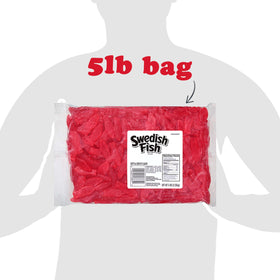 Swedish Fish bulk candy-bin display, perfect for quick snack access.