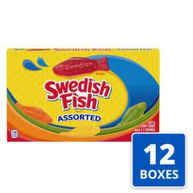 Swedish Fish bulk candy in handy packaging ideal for purses and backpacks.