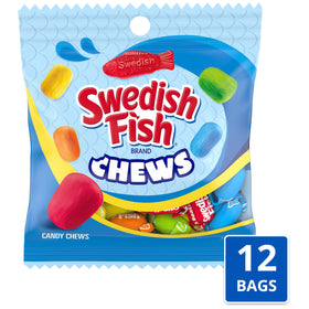 Swedish Fish chews Blue Raspberry close-up, offering a refreshing fruit note for quick treats.