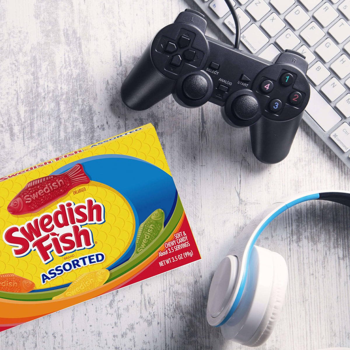 Swedish Fish bulk candy keeps pantry stocked for quick treats.