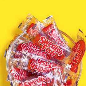 Swedish Fish movie-night snack option with chewy texture.