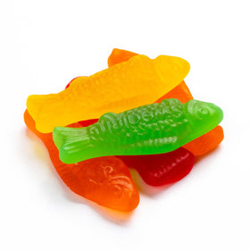 Swedish Fish soft gummies offer a convenient movie theater snack.