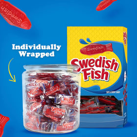 Swedish Fish party favors display, ideal for celebrations and holiday treats.