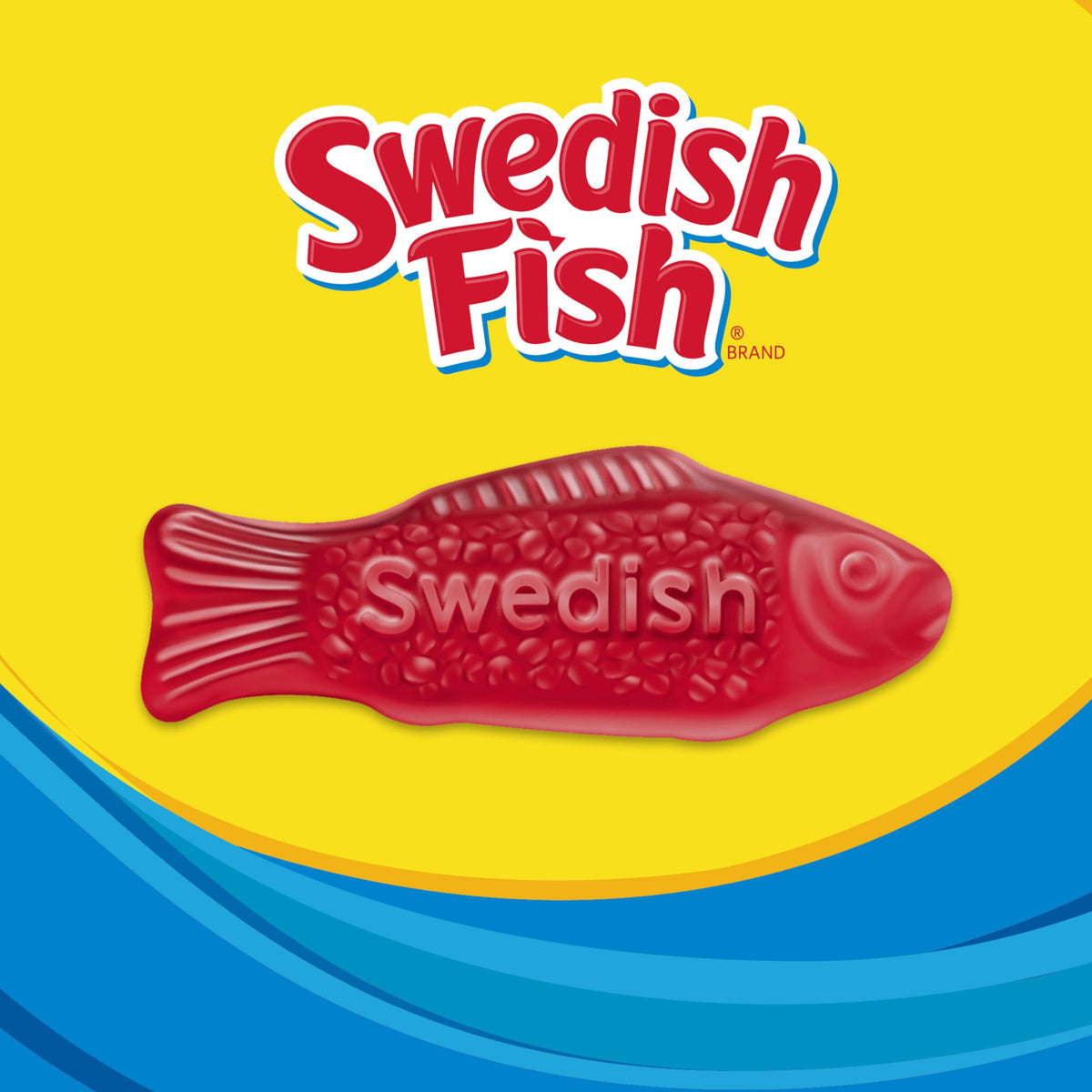 Swedish Fish party favors packaging, easy to share at events.