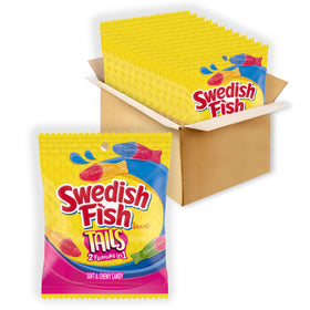Swedish Fish Tails soft chewy candy in bags for on-the-go snacking.