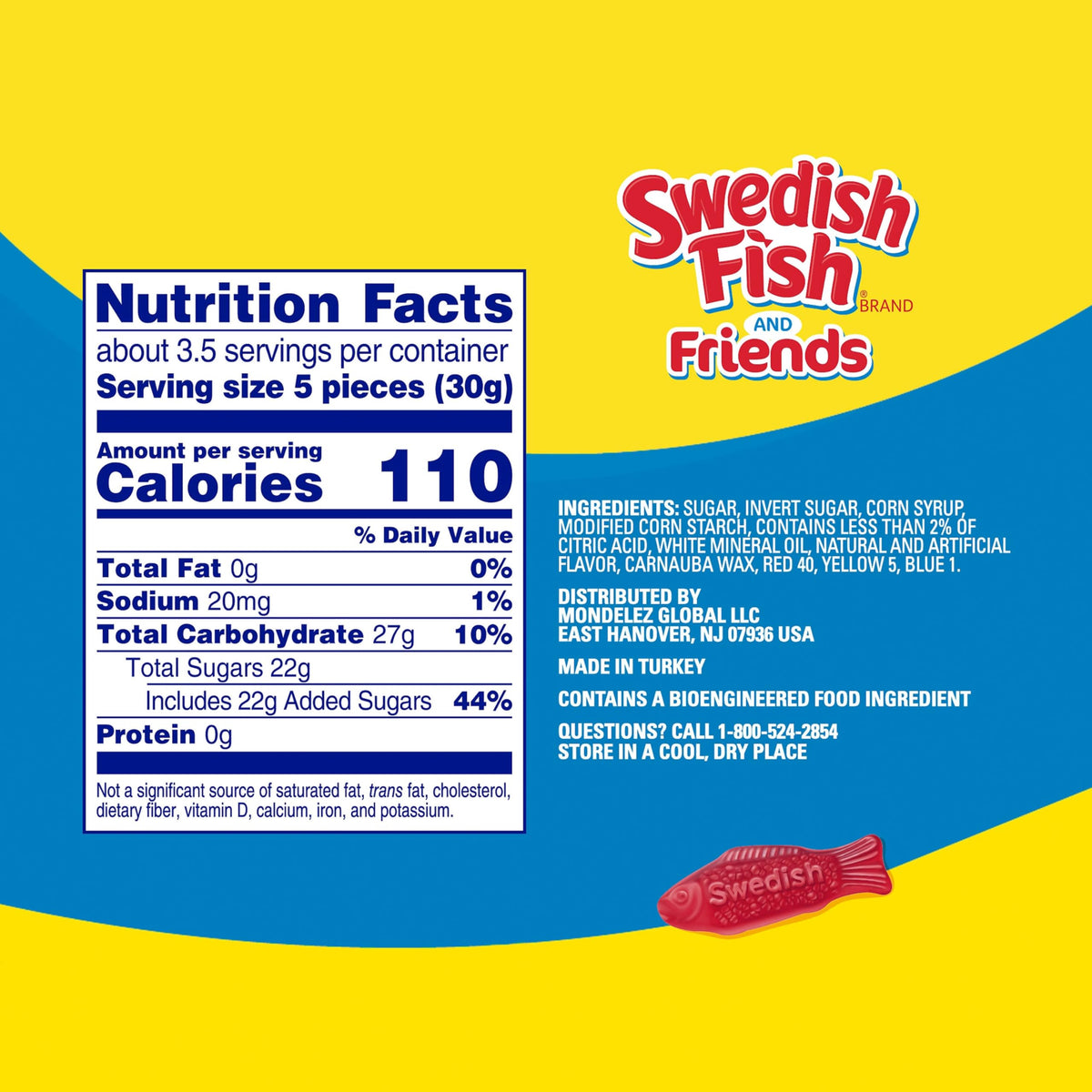 Swedish Fish watermelon sea turtle adds a fruity, playful treat.