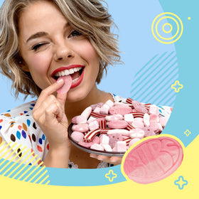 Swedisweets All About Pink fruity oval candies ideal for baby showers and gifting