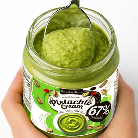 Sweet A Love Pistachio Butter drizzled over baklava for enhanced flavor.