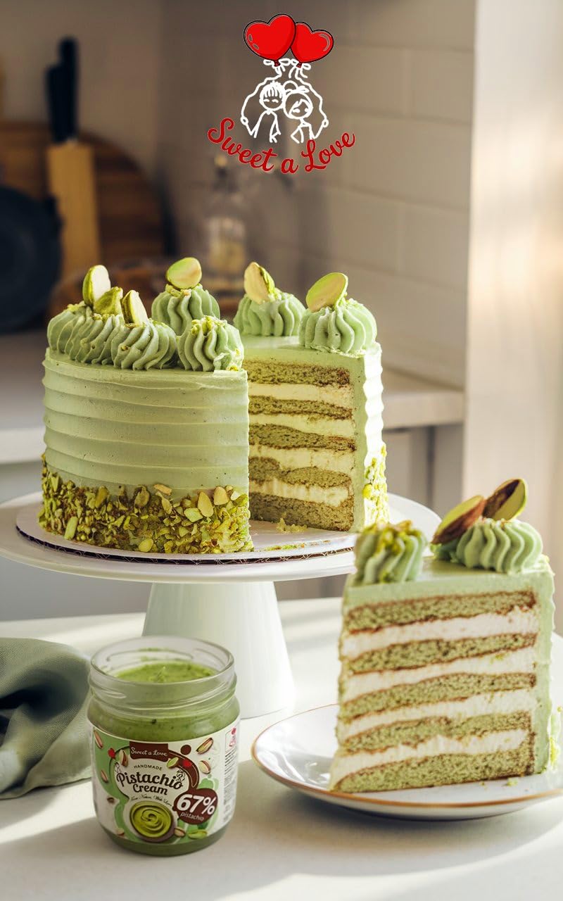 Sweet A Love pistachio butter swirl on ice cream for gourmet topping.