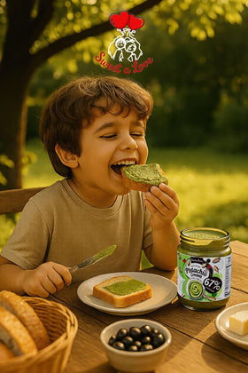 Sweet A Love pistachio butter on toast, delicious breakfast topping.