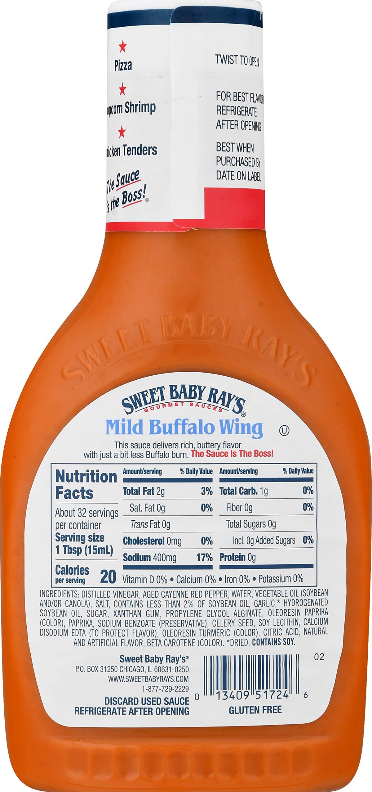 Sweet Baby Ray's Buffalo Wing Sauce dipping sauce for snacks and sides.