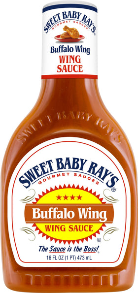 Sweet Baby Ray's Buffalo Wing Sauce glaze adds aroma during oven roasting.
