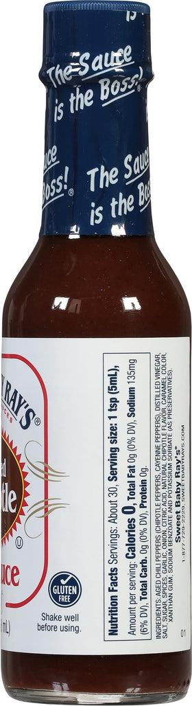 Sweet Baby Ray’s Smoked Chipotle Hot Sauce on eggs provides a balanced kick.