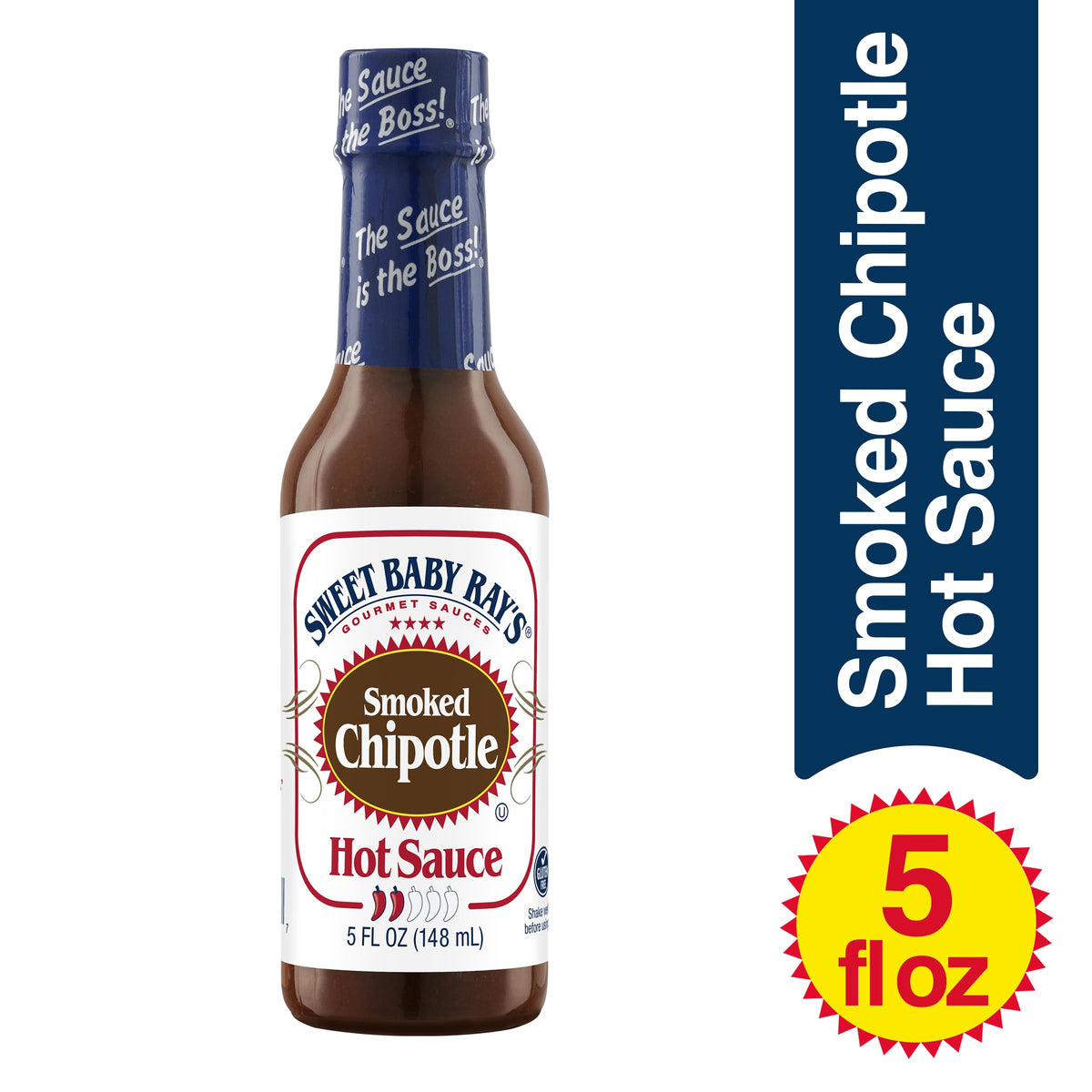 Sweet Baby Ray’s Smoked Chipotle Hot Sauce on wings enhances flavor and aroma.