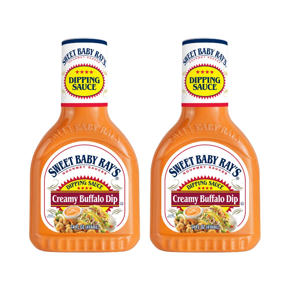 Sweet Baby Ray's creamy buffalo sauce bottle pour adds tangy heat for wings