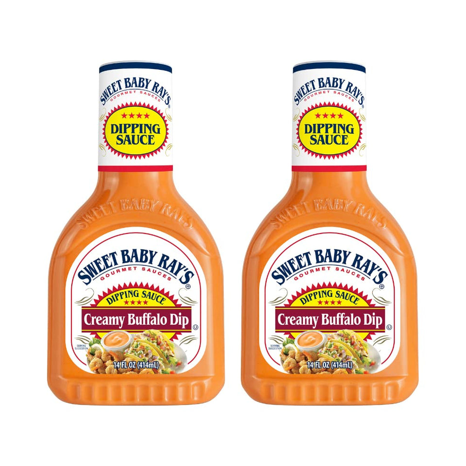 Sweet Baby Ray's creamy buffalo sauce bottle pour adds tangy heat for wings