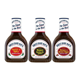 Sweet Baby Ray's Honey BBQ Sauce bottle with rich color ideal for glazing meats.