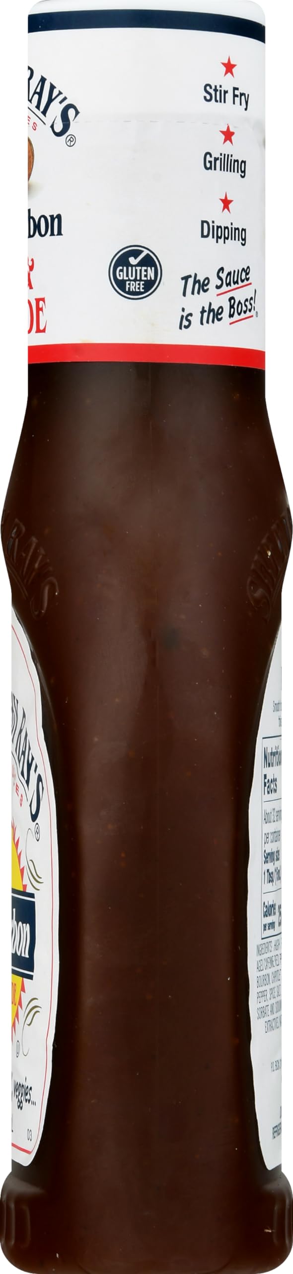 Close-up of the Sweet Baby Ray's Kickin' Bourbon label.