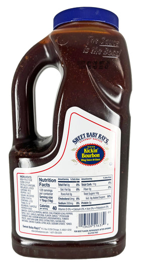 Sweet Baby Ray's Kickin Bourbon Wing Sauce pour action coats wings beautifully.