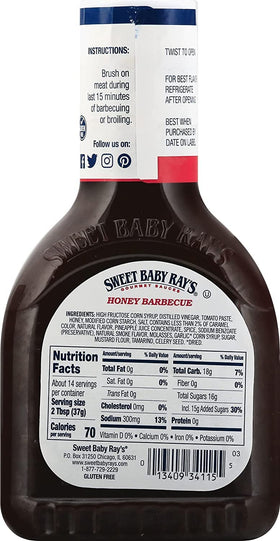 Sweet Baby Ray's BBQ sauce drizzled on pizza for flavorful bites.