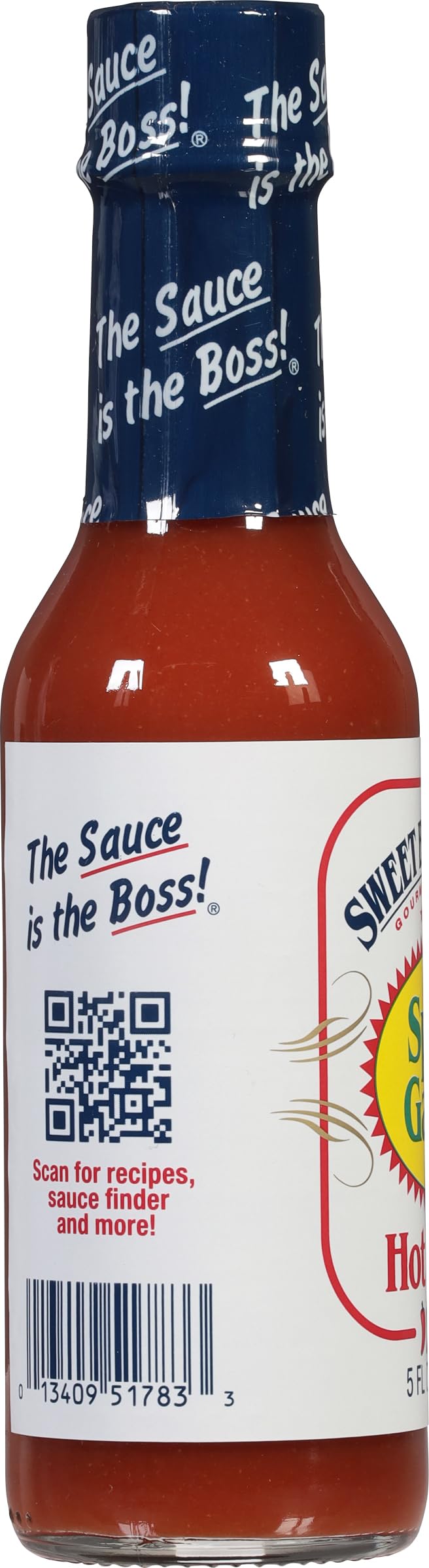 Sweet Baby Ray's Spicy Garlic hot sauce drizzled on pizza for heat