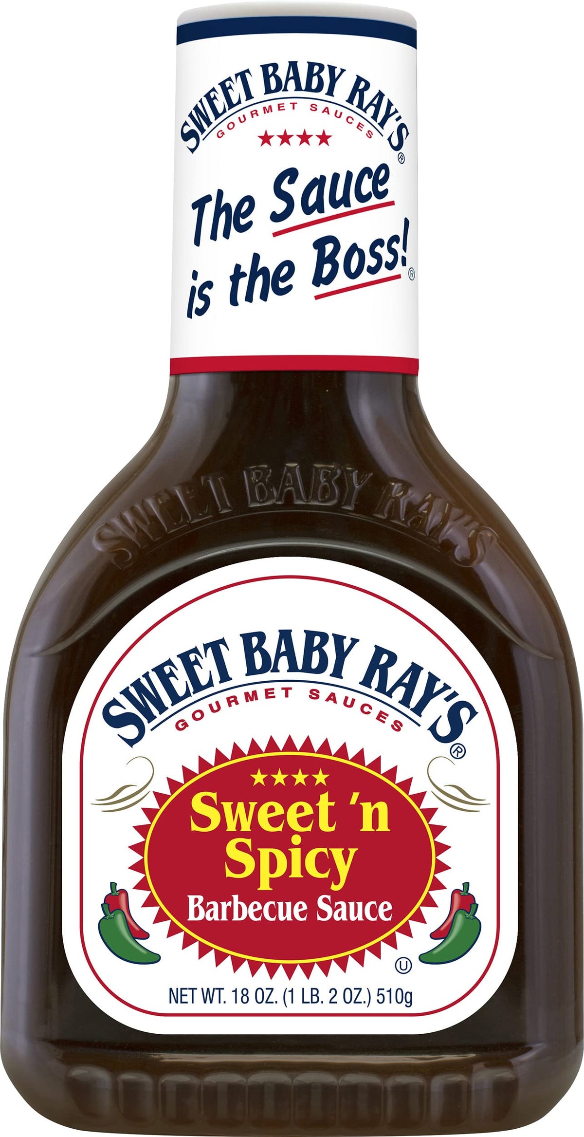 Sweet Baby Ray's Sweet-n-Spicy BBQ Sauce bottle balances sweet heat for dipping.